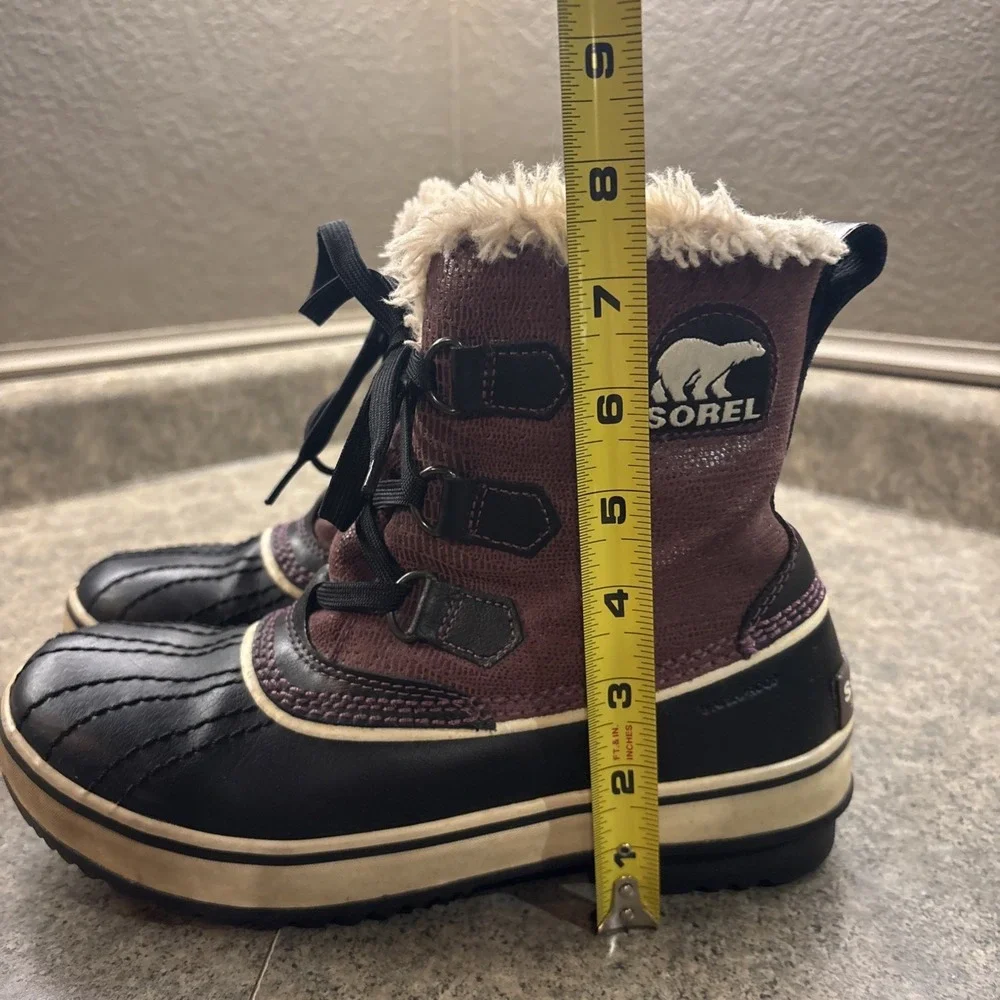Sorel Waterproof Tivoli Purple Black Womens Boots NL1631-639 US 7 Excellent Cond